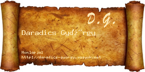 Daradics György névjegykártya